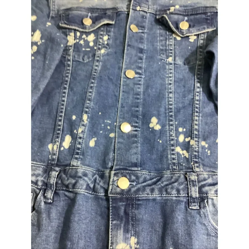 Fashion Nova Womens L Dress Blue Distressed Denim One Piece 58920 - Picture 6 of 8